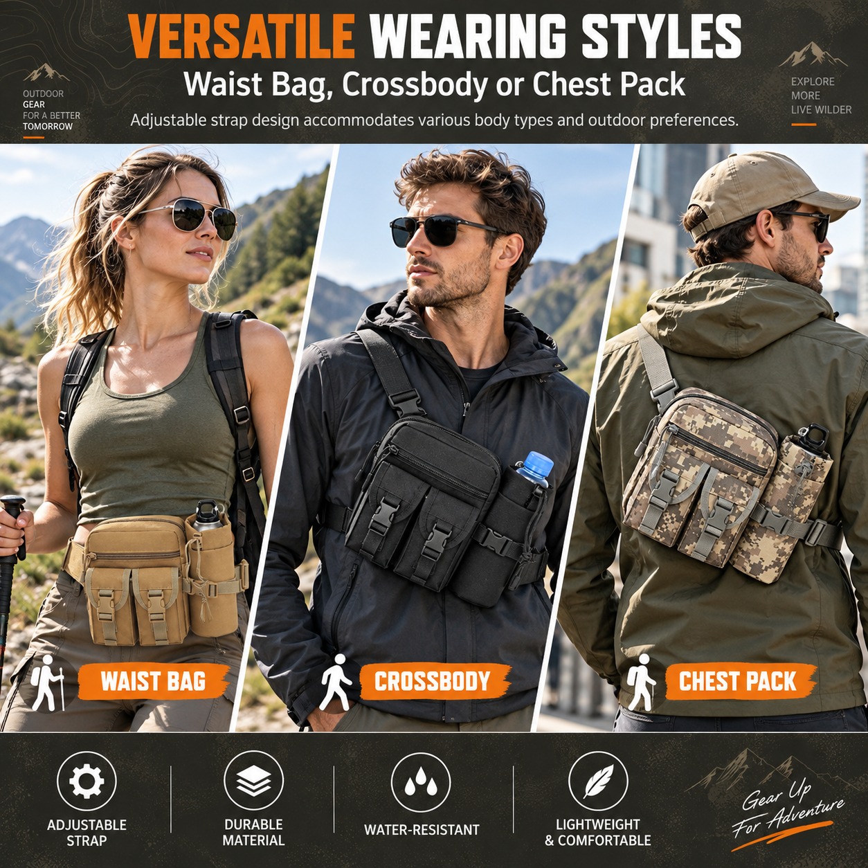 Multifunctional Tactical Fanny - Hiking Backpack Waterproof recension och pris