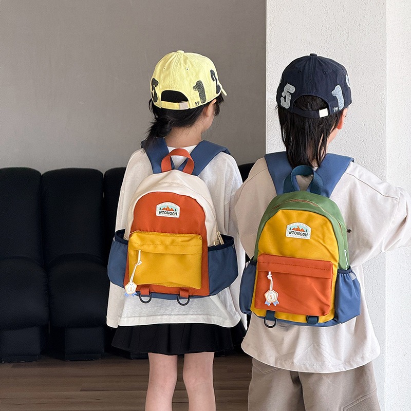 New Color Blocked Children's B - Canvas Backpack Casual recension och pris